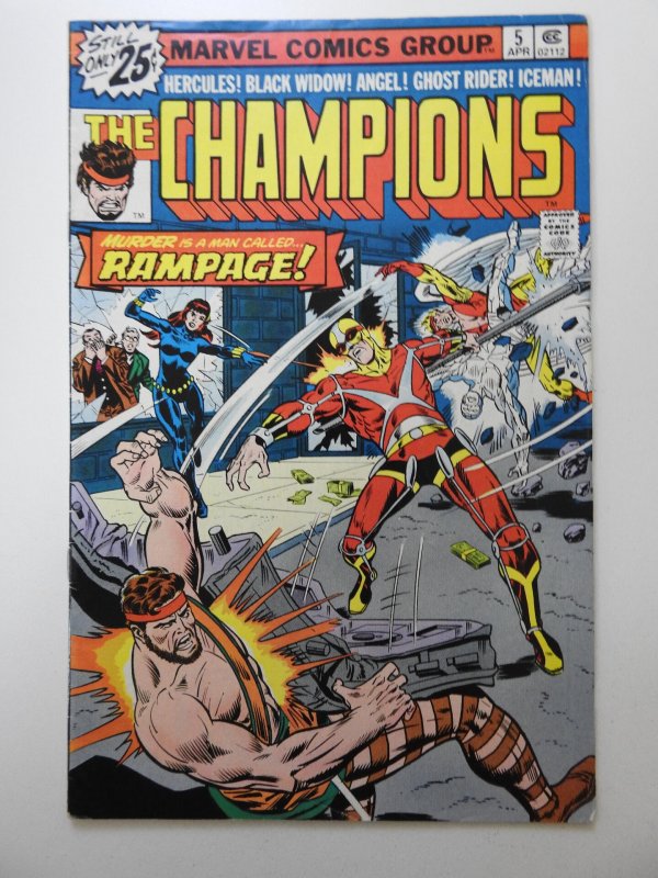 The Champions #5 (1976) Enter: Rampage! MVS Intact! Sharp Fine Condition!