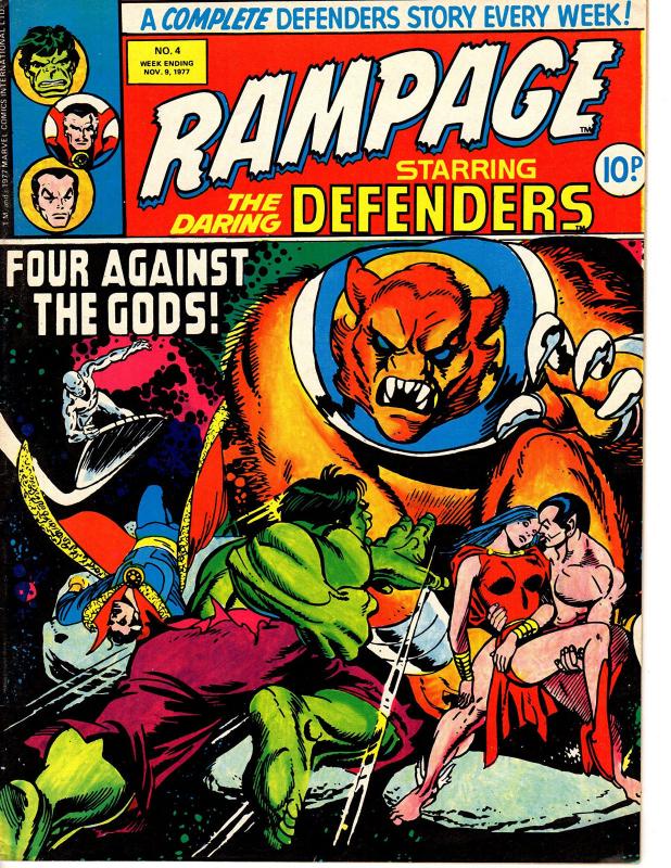 Rampage (Marvel UK Nov. 9 1977) #4 Defenders Nova Dr. Strange Hulk Namor +