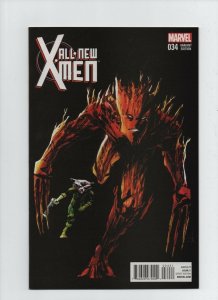 All New X-Men #34 - Rocket Raccoon & Groot Variant - (Grade 9.2) 2015