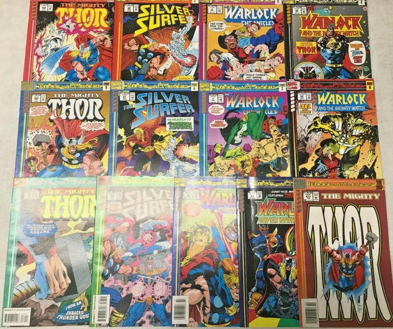 BLOOD & THUNDER#1-13 FN/VF LOT THOR, WARLOCK, THANOS, SILVER SURFER MARVEL COMIC