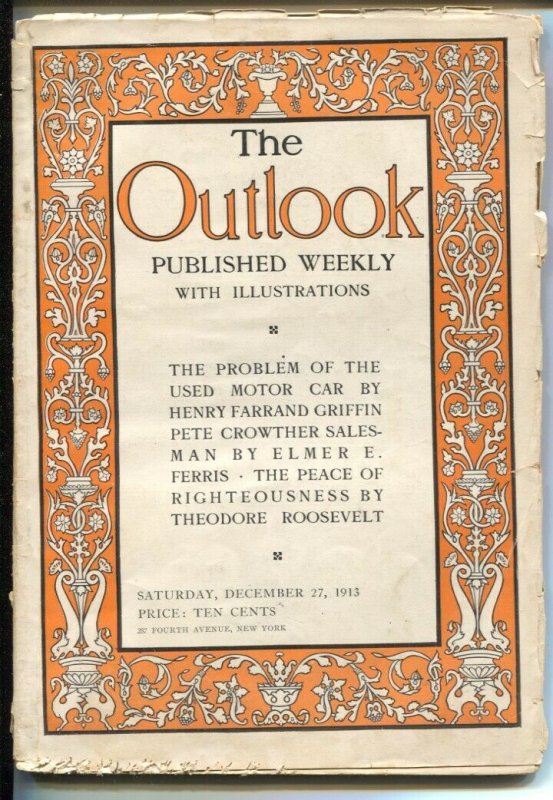 Outlook 12/27/1913-Rirual Murder-Mona Lisa-100+ years old-VG