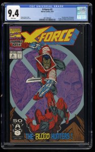 X-Force #2 CGC NM 9.4 White Pages 2nd Deadpool!