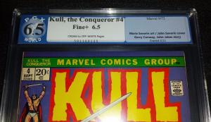 Kull The Conqueror #4 (Marvel, 1972) PGX/CGC 6.5 FN+ Cream to Off-White Pages