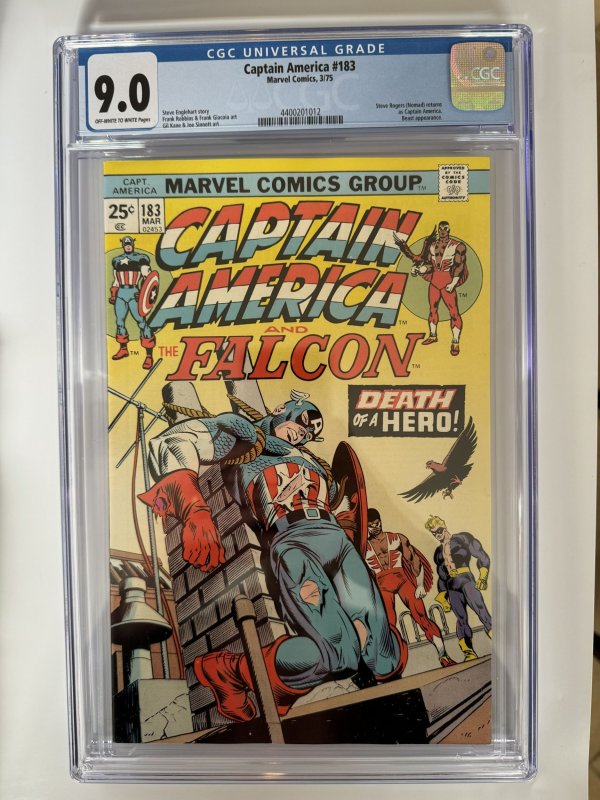 CAPTAIN AMERICA # 183 CGC 9.0 Death of Captain America (1975)