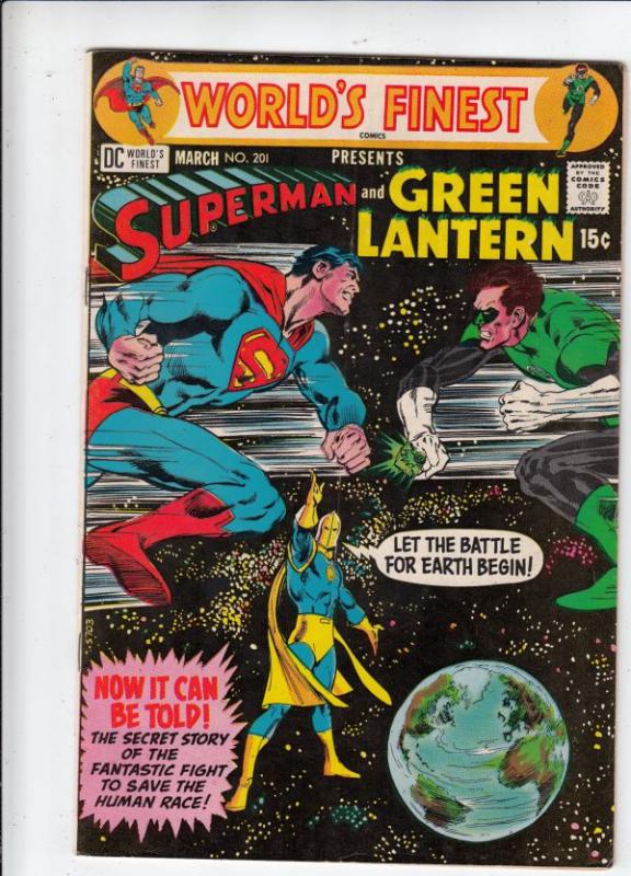 World's Finest #201 (Mar-71) VF- High-Grade Superman, Green Lantern