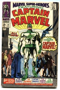 Marvel Super-Heroes #12 1st appearance Captain Marvel-comic book-first issue FN-