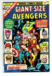Giant-Size Avengers 5 - Iron Man - Thor - 1975 - FN/VF