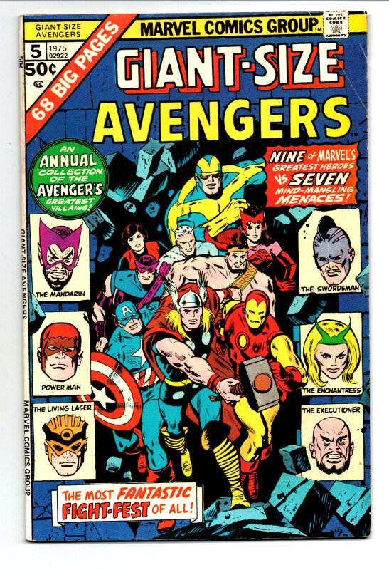 Giant-Size Avengers 5 - Iron Man - Thor - 1975 - FN/VF