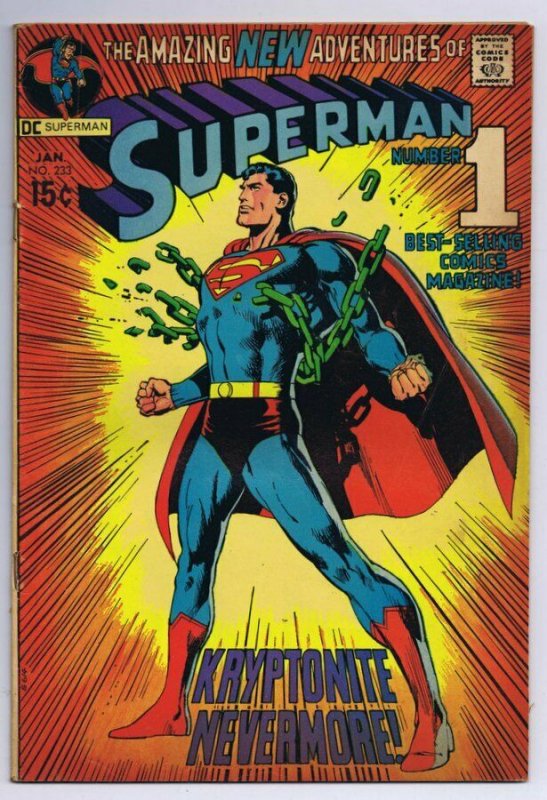 Superman #233 ORIGINAL Vintage 1971 DC Comics Neal Adams Cover