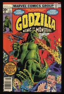 Godzilla #1 VF/NM 9.0 Nick Fury Jimmy Woo! Herb Trimpe Cover and Art!