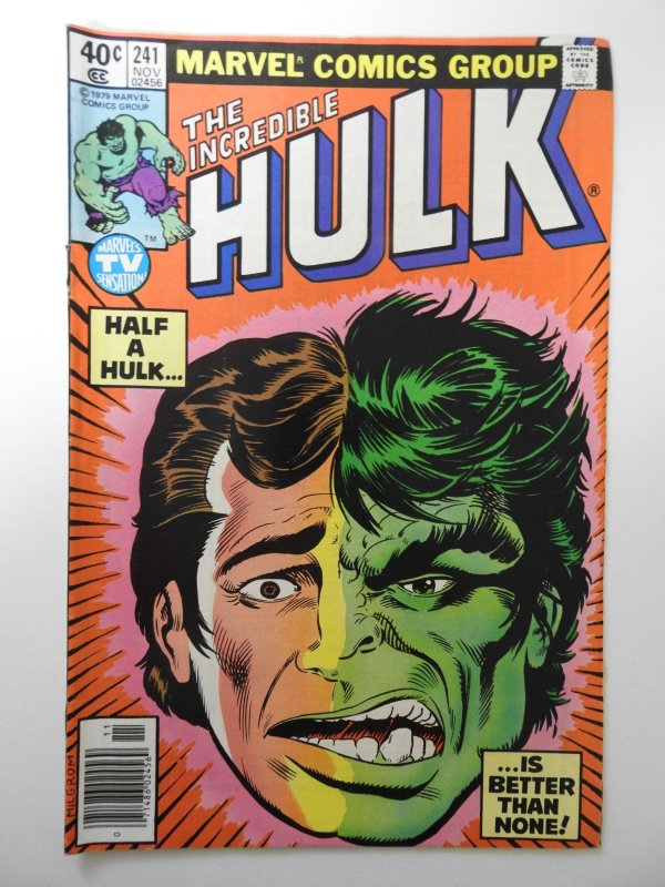 The Incredible Hulk #241 (1979) VG Condition centerfold detached top staple