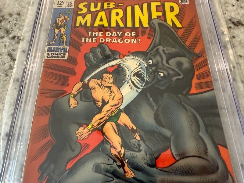 Sub-Mariner # 15 CGC Graded 8.0 Marvel Silver Age Comic Book 1969 Namor JH21