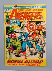 Avengers #100, FN+ Avengers Assemble!, Marvel Comics 1972 JR1