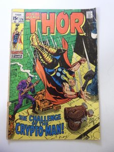 Thor #174 (1970) GD/VG Condition cover detached at bottom staple