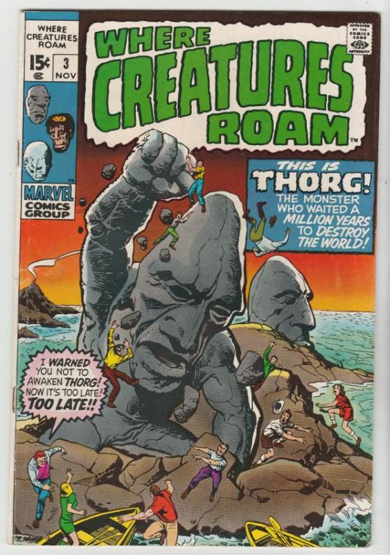 Where Creatures Roam #3 (Nov-70) FN/VF+ High-Grade Khan