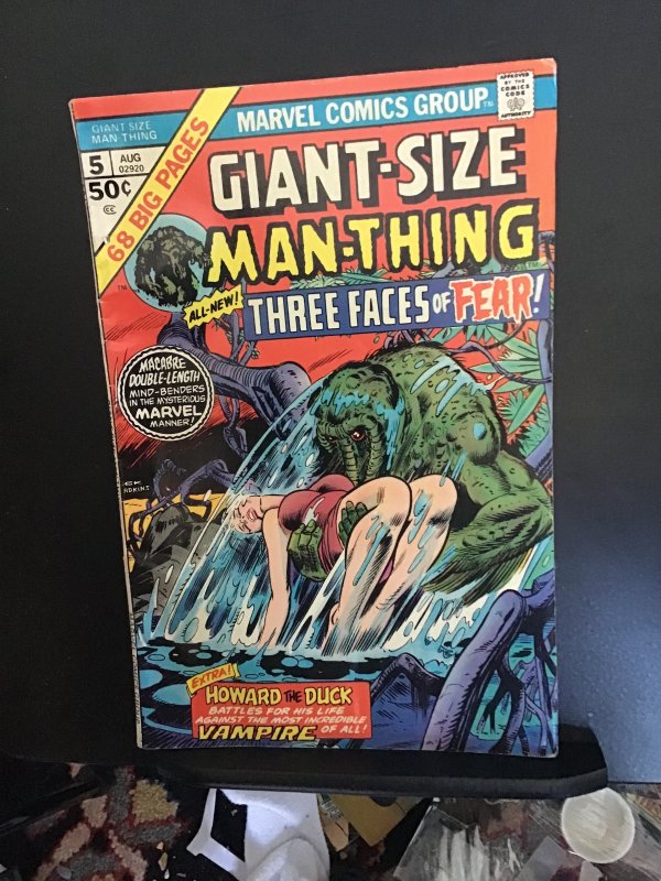 Giant-Size Man-Thing #5 (1975) High-GradeHoward the duck key! Brunner art FN/VF