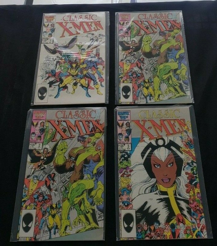 CLASSIC X-MEN 4PC (VF/NM) ISSUES #1-3, 2 COPIES OF #2, WARHUNT 1986 