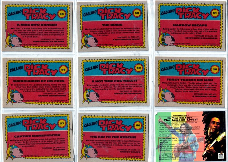 Dick Tracy/Bob Marley Trading Cards