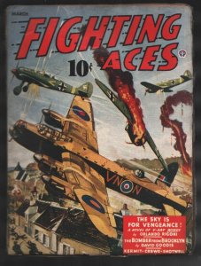PULP:  Fighting Aces 3/1944-Popular--The Bomber From Brooklyn by David Good...