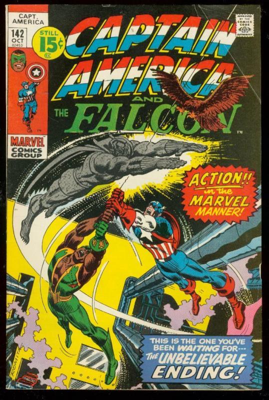 CAPTAIN AMERICA #142 1971-FALCON-MARVEL COMICS VG/FN