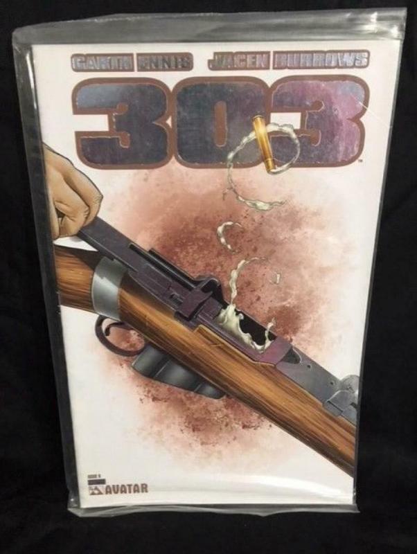 303 #6, NM, Garth Ennis, Burrows, Rifle, Avatar, 2004 2005, Platinum, COA