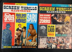 SCREEN THRILLS ILLUSTRATED MAGAZINE #8+9 1964 VG