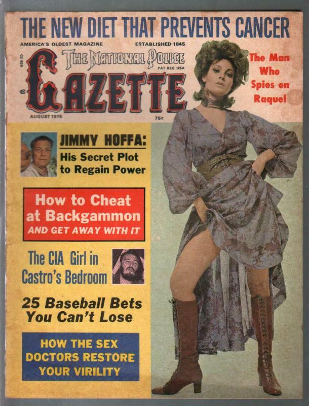 National Police Gazette 8/1975-Raquel Welch-Jimmy Hoffa-Castro-VG