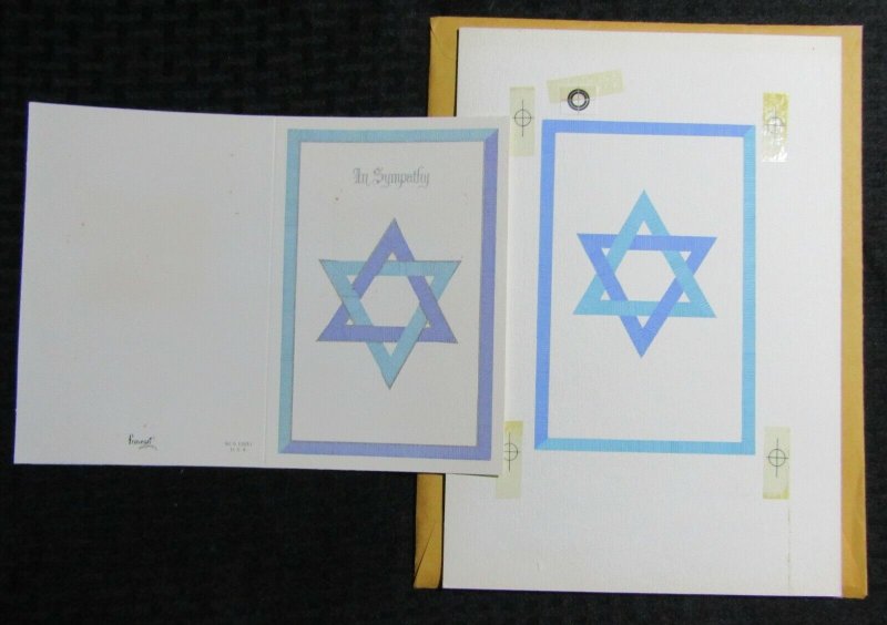 IN SYMPATHY Blue Star of David 7.5x11 Greeting Card Art #S12051 w/ 1 Card