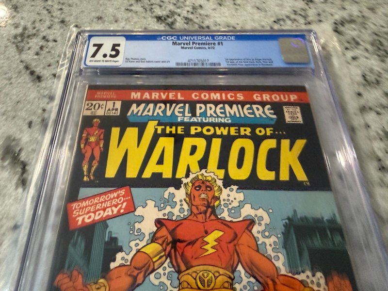 Marvel Premiere # 1 CGC Graded 7.5 Comic Book 1st App Him As Adam Warlock JH33