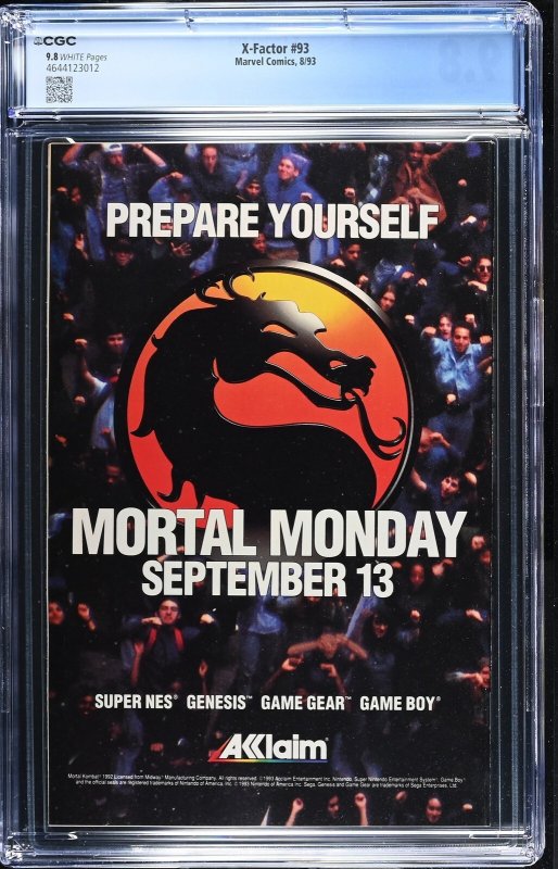 X-Factor #93 (8/93) Graded CGC 9.8