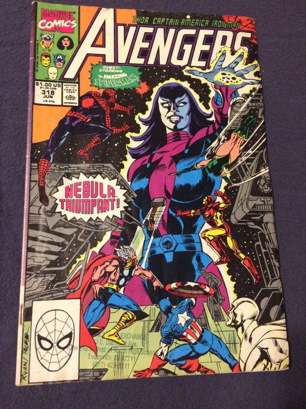 Avengers #318 Marvel Comics (1990) VG+ Nebula and Spider-Man