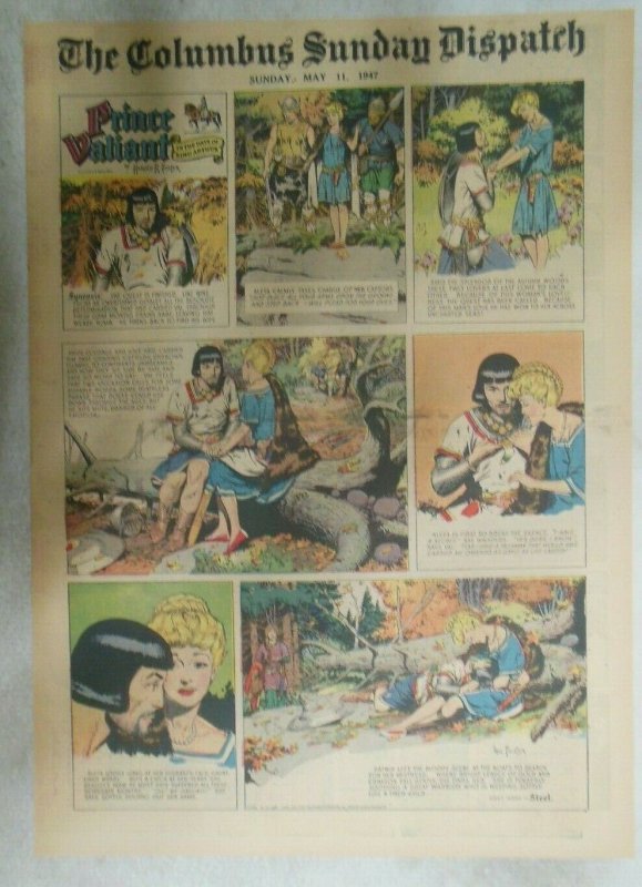 Prince Valiant Sunday Page by Hal Foster from 5/11/1947 Tabloid Page Size !