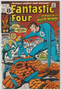 Fantastic Four #115 (Oct 1971, Marvel), VG-FN condition (5.0). Overmind's Origin