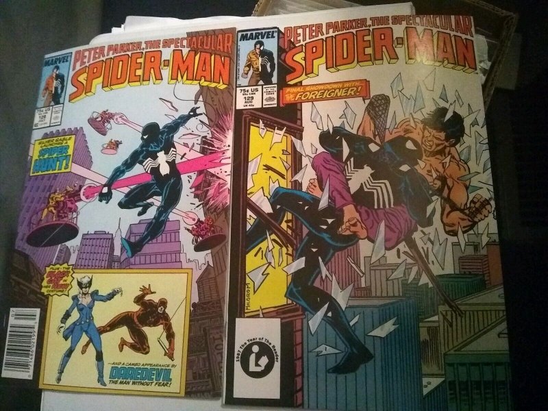 1987 Peter Parker SPECTACULAR SPIDER-MAN 128 VF DareDevil Black Cat