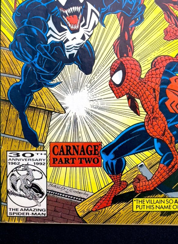 The Amazing Spider-Man #362 (1992) [KEY] 2nd full App Carnage - FN