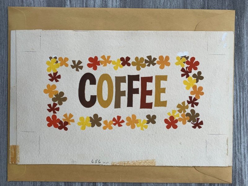 COFFEE PARTY INVITE w/ Flower Boder & Overlay 11x7 Greeting Card Art 656