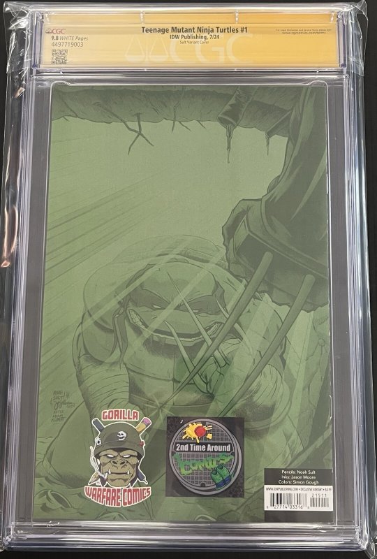Teenage Mutant Ninja Turtles #1 CGC 9.8 EXCLUSIVE Signed BY NOAH SULT PROSHIPS