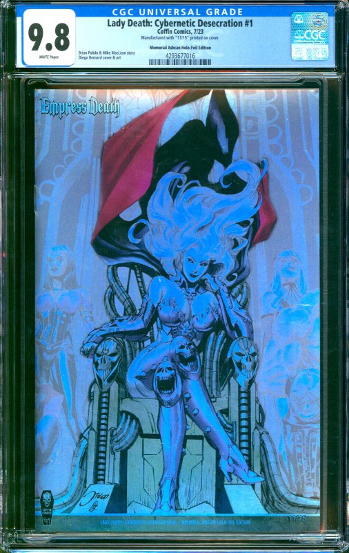 Lady Death Cybernetic Desecration #1 Holo Foil Aschcan Ed. Coffin CGC 9.8 /15