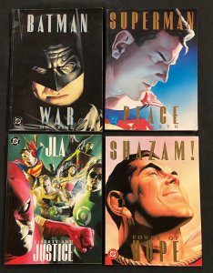 ALEX ROSS PAUL DINI DC TREASURY SIZED 4 COMIC LOT  SUPERMAN, BATMAN, SHAZAM, JLA