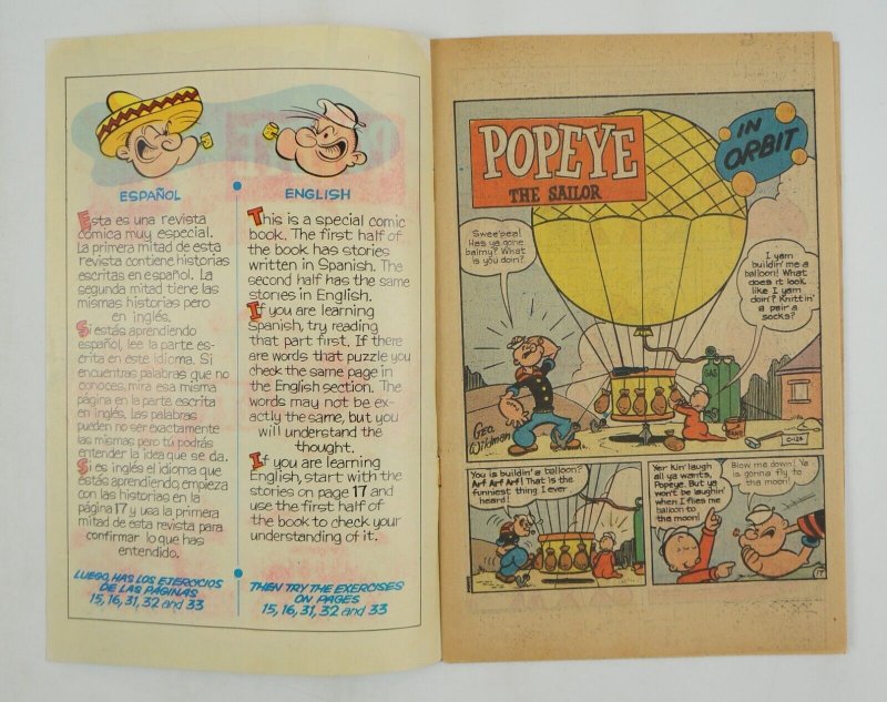 Popeye el Marino GD ERROR VARIANT - King 1974 - English Spanish comic - sailor 