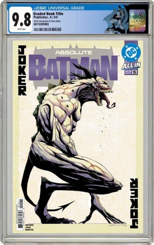 ABSOLUTE BATMAN #15 CGC 9.8 ? CVR A NICK DRAGOTTA