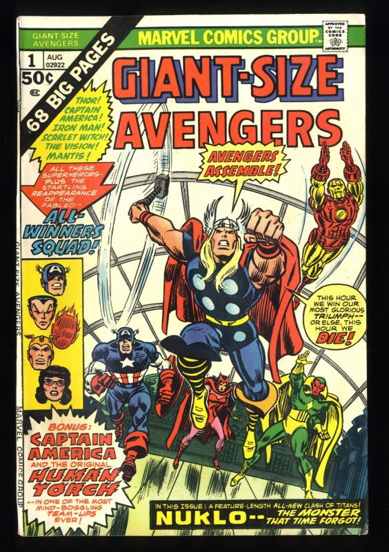 Giant-Size Avengers (1974) #1 VF 8.0 Thor Iron Man Nuklo Appearances!