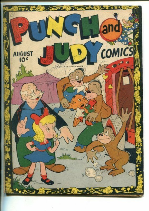 PUNCH AND JUDY VOL 2 #1-1946-HILLMAN-MONKEY COVER-SLAPSTICK HUMOR-vg