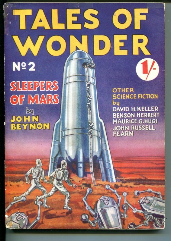 TALES OF WONDER #2 1939-BRITISH PULP-RETRO ROCKET COVER-RARE-vg