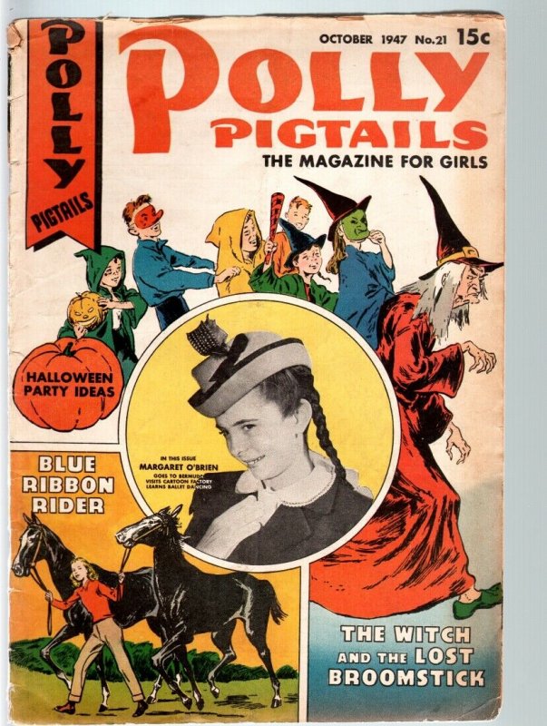 POLLY PIGTAILS #21-1946-MARGARET O'BRIEN PHOTO COVER & STORY-HALLOWEEN ISSU VG