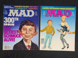 1991 MAD MAGAZINE #301 & 304 FN/FN+ Alfred E Neuman / Madonna Parody LOT of 2