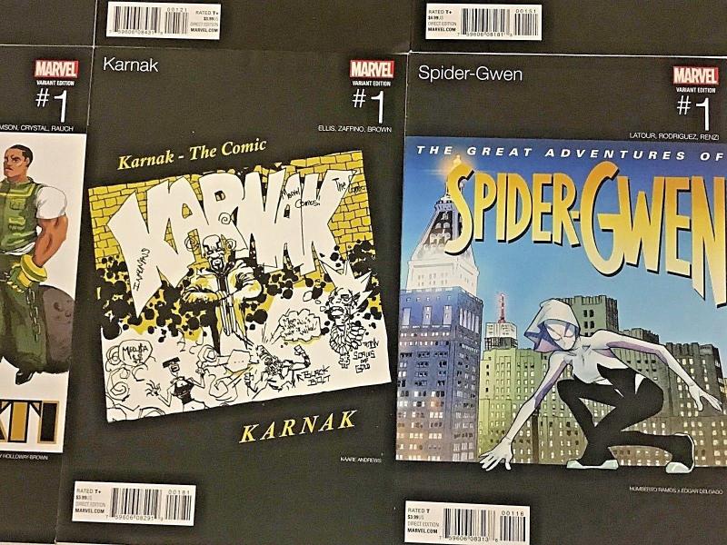 MARVEL HIP HOP VARIANT LOT OF 6 BOOKS NM 2016 HYPERION, INHUMANS, KARNAK