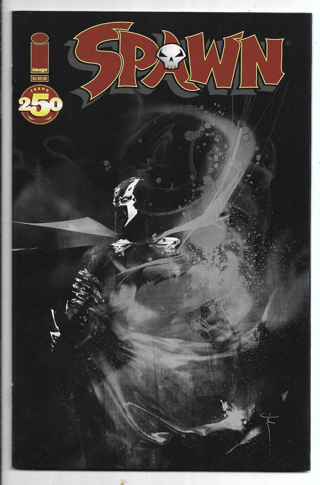 Spawn #250 Jock Sketch B&W Variant 2015 Low Print Todd McFarlane