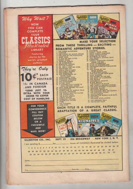 Classics Illustrated #72 (Jun-50) VG/FN Mid-Grade  