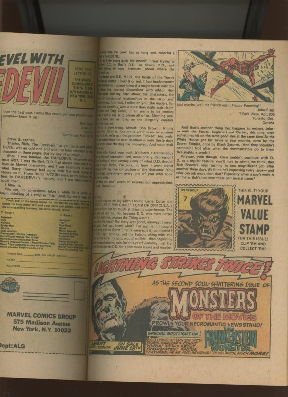 (1974) Daredevil #114: BRONZE AGE! KEY ISSUE! COMBINED SHIPPING! (6.0)